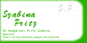 szabina pritz business card